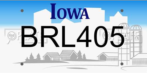BRL405 Iowa License Plate