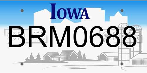 BRM0688 Iowa License Plate