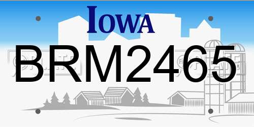 BRM2465 Iowa License Plate