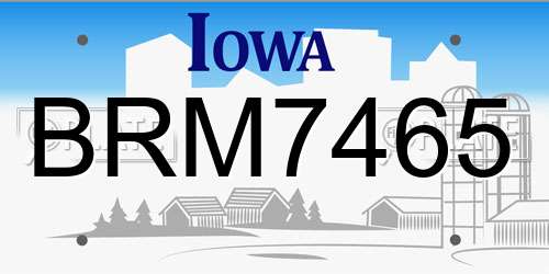 BRM7465 Iowa License Plate