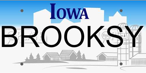 BROOKSY Iowa License Plate