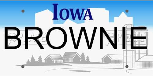 BROWNIE Iowa License Plate