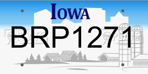 BRP1271 Iowa License Plate