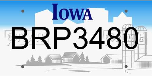 BRP3480 Iowa License Plate