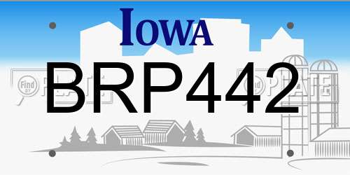 BRP442 Iowa License Plate