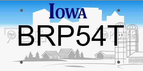 BRP54T Iowa License Plate