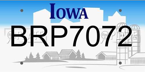 BRP7072 Iowa License Plate