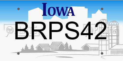BRPS42 Iowa License Plate