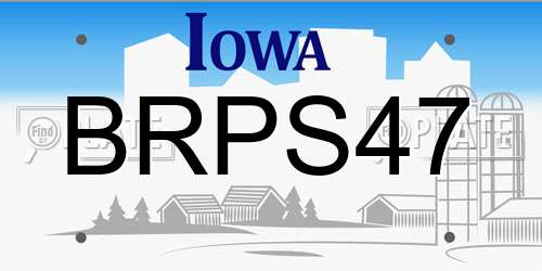 BRPS47 Iowa License Plate