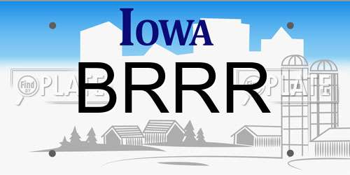 BRRR Iowa License Plate