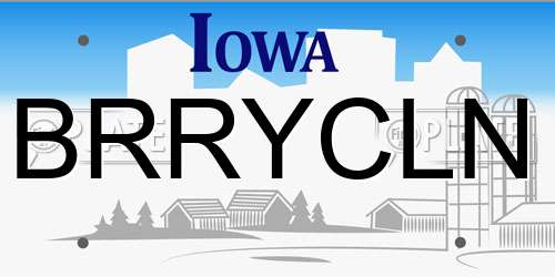 BRRYCLN Iowa License Plate