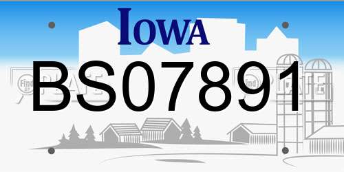 BS07891 Iowa License Plate