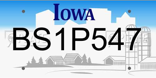BS1P547 Iowa License Plate