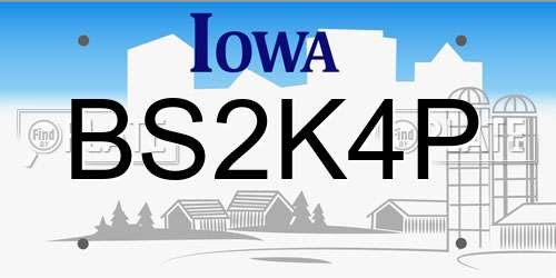 BS2K4P Iowa License Plate