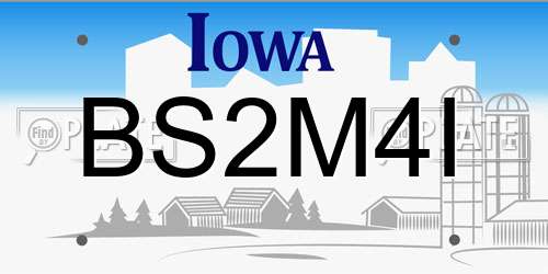 BS2M4I Iowa License Plate