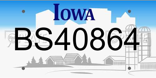 BS40864 Iowa License Plate