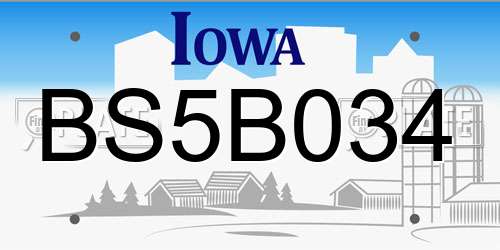 BS5B034 Iowa License Plate