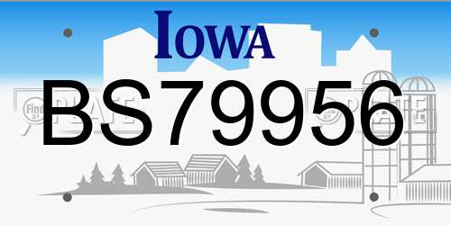 BS79956 Iowa License Plate