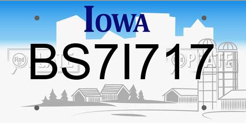 BS7I717 Iowa License Plate