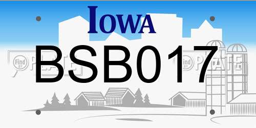 BSB017 Iowa License Plate