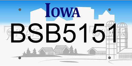 BSB5151 Iowa License Plate
