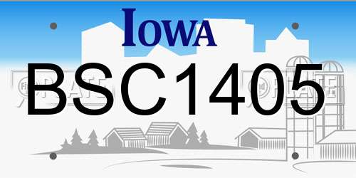BSC1405 Iowa License Plate