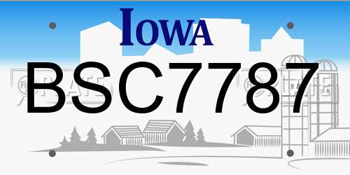 BSC7787 Iowa License Plate