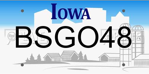 BSGO48 Iowa License Plate