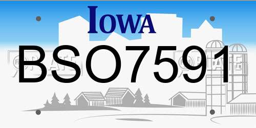 BSO7591 Iowa License Plate