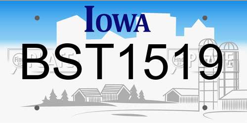 BST1519 Iowa License Plate