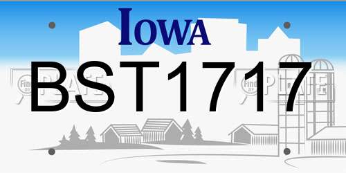 BST1717 Iowa License Plate