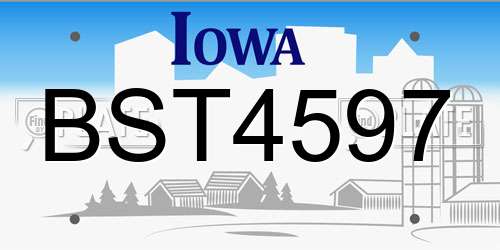 BST4597 Iowa License Plate