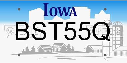 BST55Q Iowa License Plate