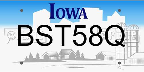 BST58Q Iowa License Plate