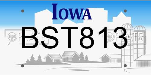 BST813 Iowa License Plate