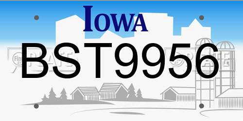 BST9956 Iowa License Plate
