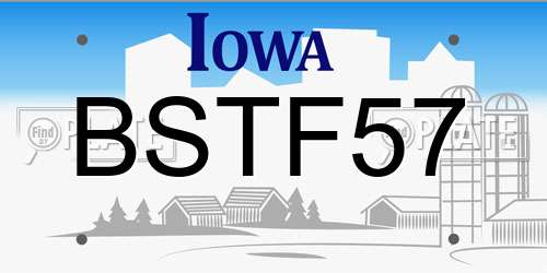 BSTF57 Iowa License Plate