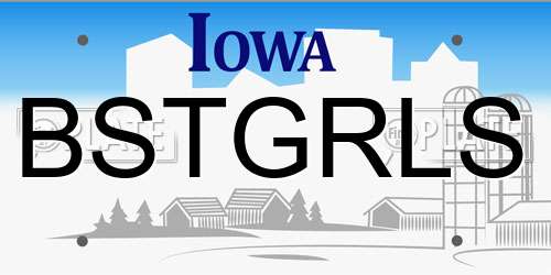 BSTGRLS Iowa License Plate