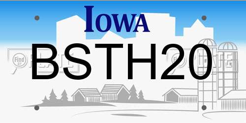 BSTH20 Iowa License Plate