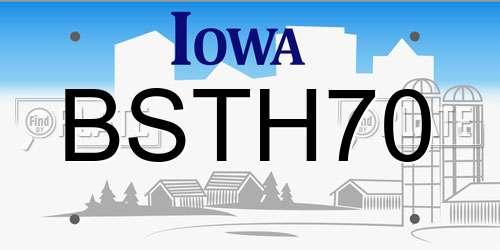 BSTH70 Iowa License Plate