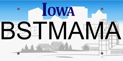 BSTMAMA Iowa License Plate