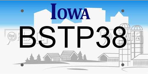 BSTP38 Iowa License Plate