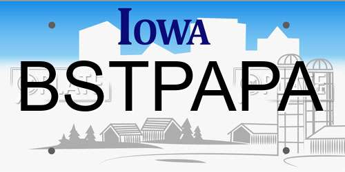 BSTPAPA Iowa License Plate