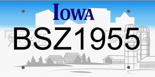 BSZ1955 Iowa License Plate