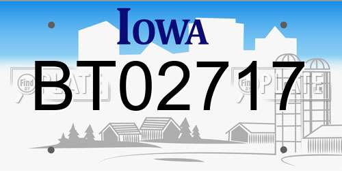 BT02717 Iowa License Plate