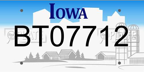 BT07712 Iowa License Plate