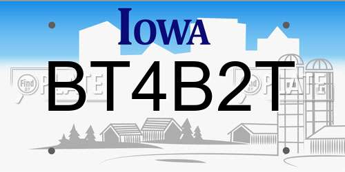 BT4B2T Iowa License Plate
