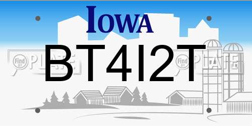 BT4I2T Iowa License Plate