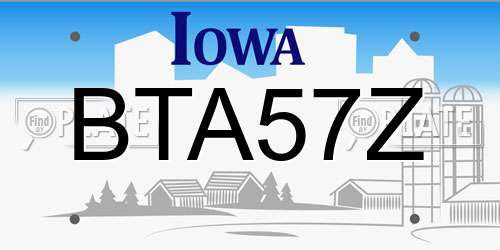 BTA57Z Iowa License Plate