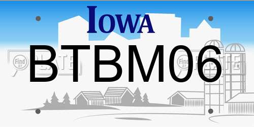 BTBM06 Iowa License Plate